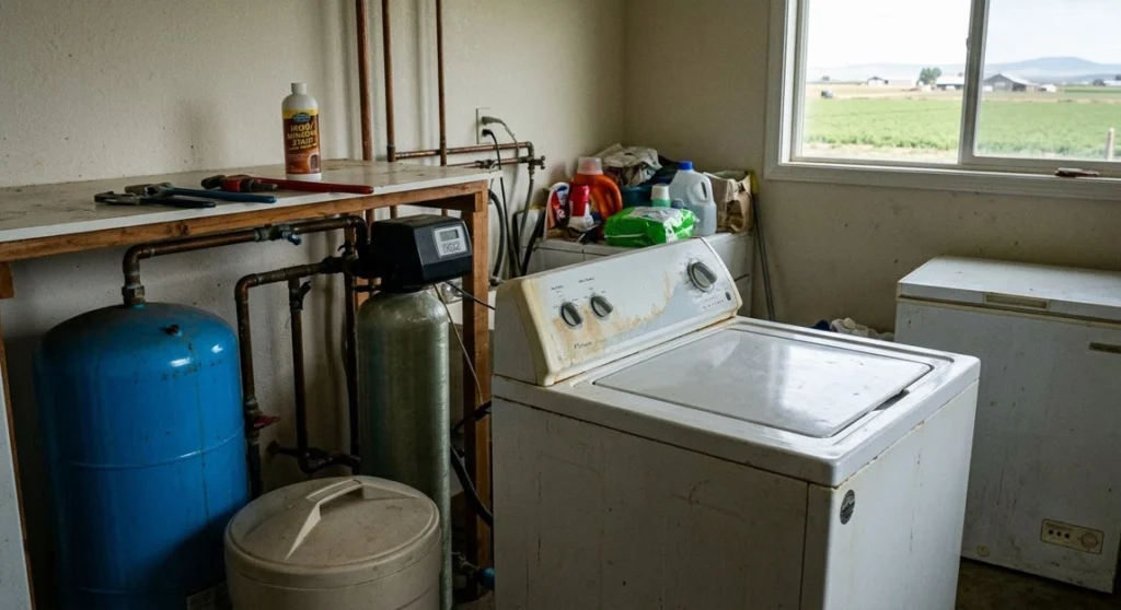 Rural Property Appliance Repair Challenges Near Merrill and Malin with a technician inspecting appliances at a rural home with a private well